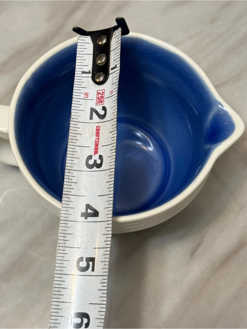 Master Class Ceramic 1 1/2 Cup White Cup With Spout Handle